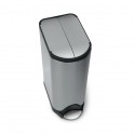 Simplehuman - Poubelle papillon de cuisine 30 litres - ouverture par p&eacute;dale - inox