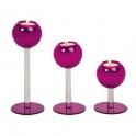 Encore et Encore - Set de 3 photophores - BOULES - violet
