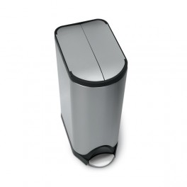 Simplehuman - Poubelle papillon de cuisine 30 litres - ouverture par p�dale - inox