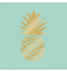 Serviette en papier - PINEAPPLE GOLD MINT - 33x33cm