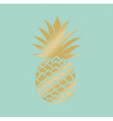 Serviette en papier - PINEAPPLE GOLD MINT - 33x33cm