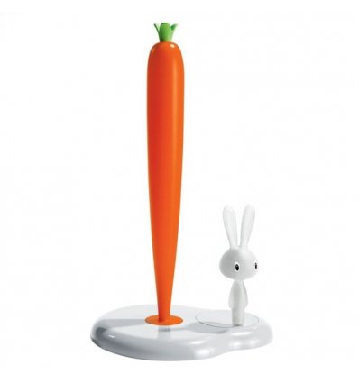 Alessi - Porte rouleau de papier de cuisine - BUNNY & CARROT - H 34 cm