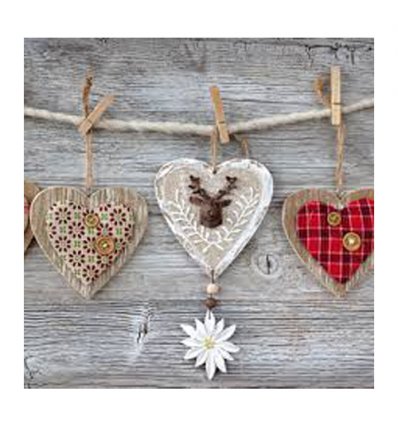 Serviette en papier décorative - Folksy Hearts