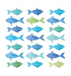 Serviette en papier - Aquarell Fishes